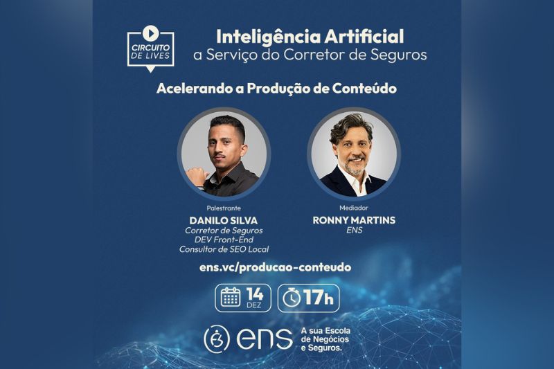 ENS promove live e discute Inteligência Artificial no Mercado de Seguros