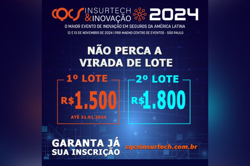 CQCS Insurtech & Inovação 2024: últimos dias para aproveitar o ingresso com valor promocional