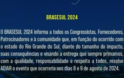 Brasesul 2024 é adiado em virtude das chuvas no RS